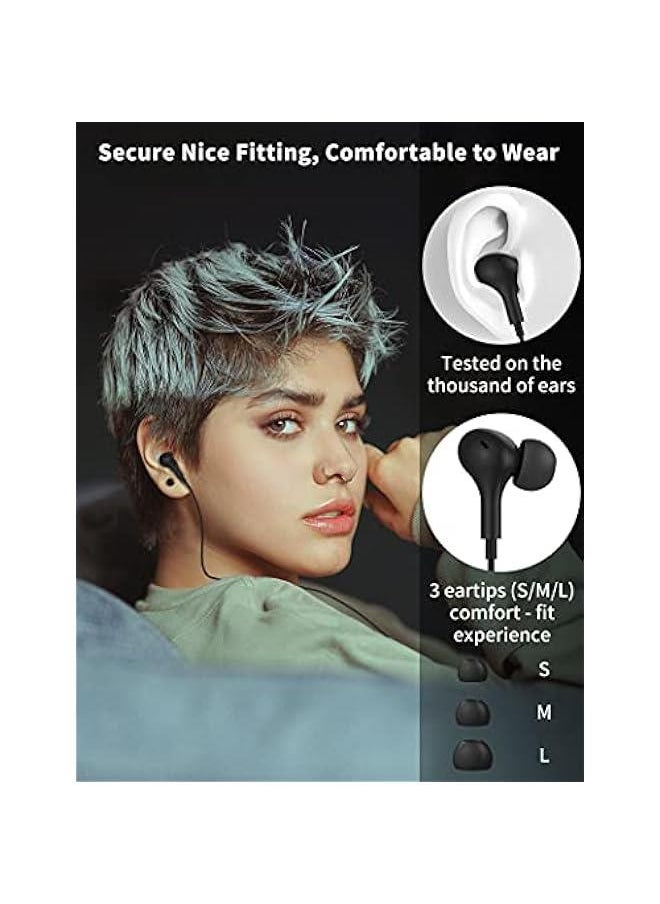 USB C Headphone for Samsung S23 FE S22 S21 S20 A53 A54 Wired Earbuds Magnetic in-Ear Type C Earphone with Microphone Volume Control Bass Stereo Noise Canceling for iPhone 15 Pro Max Pixel 6 6a 7a 8