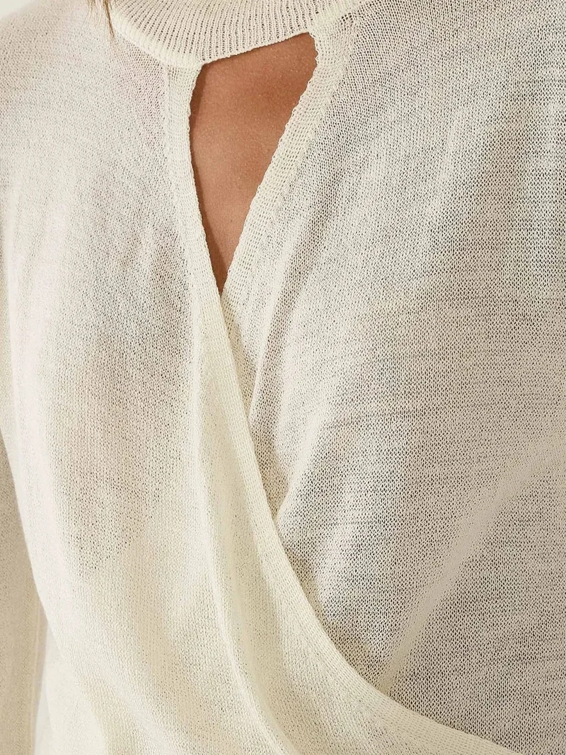 زوبعة بلوزة مزدوجة الصدر