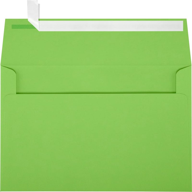 LUXPaper A9 Invitation Envelopes | Peel & Press | 5 3/4" x 8 3/4" | Limelight Green | 80lb. Text | 50 Qty - Image 1