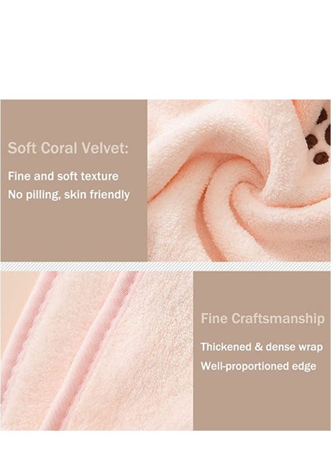 KASTWAVE 4 Pack Cute Hand Towels Bathroom Towels with Hanging Loop Children Hand Towel Animals Microfiber Coral Fleece Absorbent Hand Towel for Kitchen Bathroom Bedroom - Image 4
