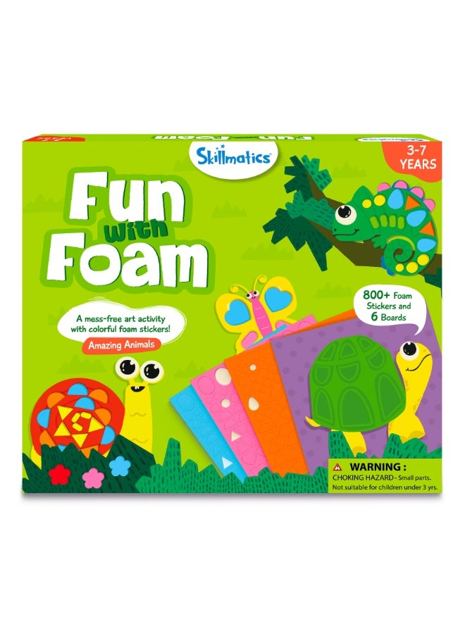 Skillmatics Fun with Foam Animals, No Mess Felt Sticker Art for Kids, 3D Foam Stickers, DIY Craft Kits, Gifts for Boys & Girls Ages 3, 4, 5, 6, 7 - Image 1