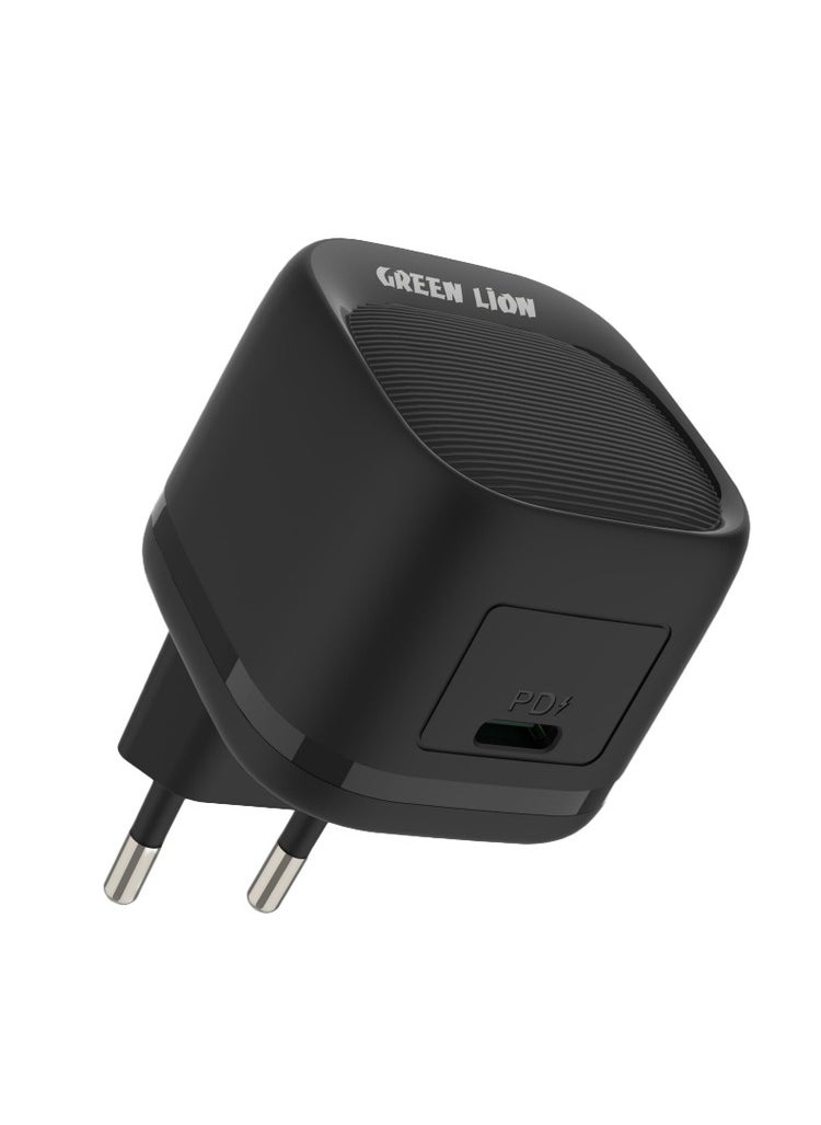 GREEN LION - Green Lion PD 20W USB-C EU Wall Charger - Black - Image 1