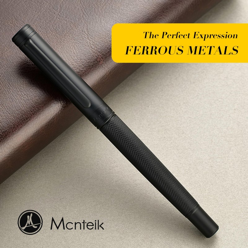 MCNTEIK Matte Black Forest Rollerball Pen, Luxury Pen with Schmidt Black Ink Refill, Fancy Pen Gift Set for Men & Women, Business Signature, Executive, Office, Nice Fancy Designer Pens - Image 3