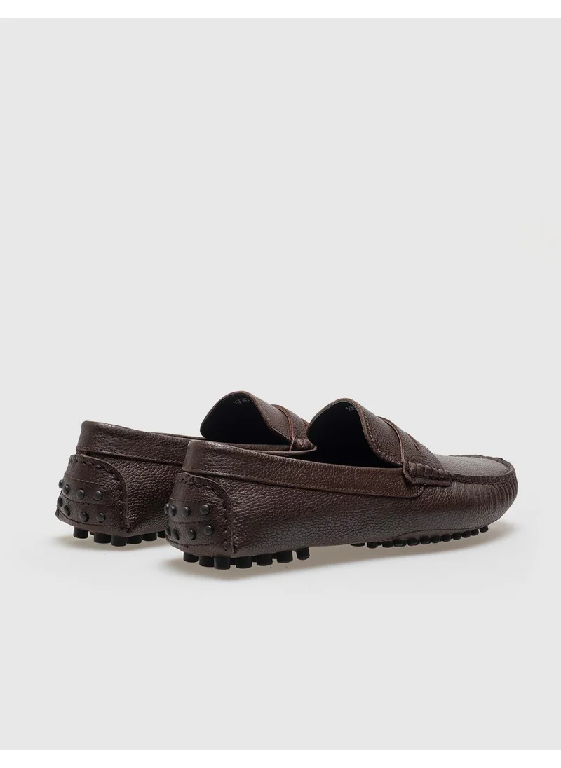 Cabani Genuine Leather Brown Belt Men's Loafer