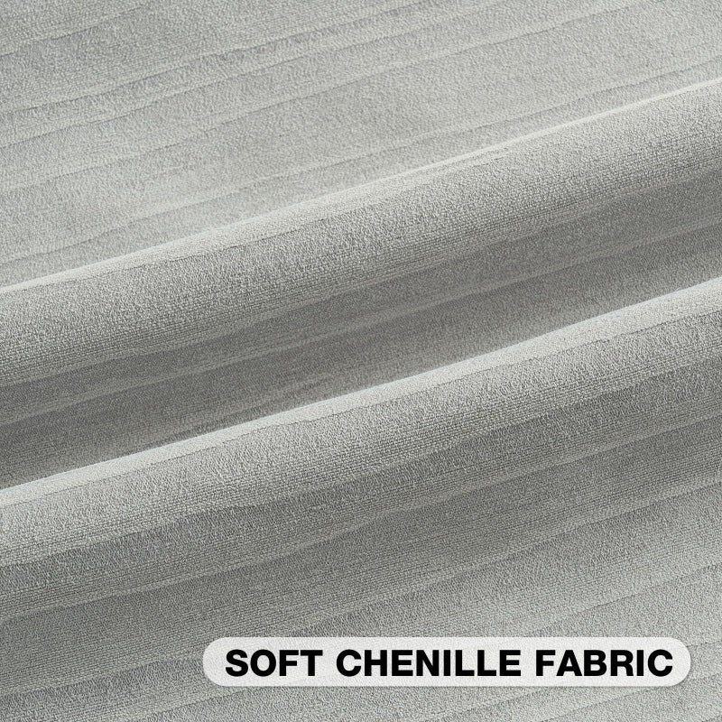 FUTEI Light Grey Chenille Decorative Throw Pillow Covers 18x18 Inch Set of 2,Soft Crushed Striped Texture Cushion Case,Modern Home Decor for Couch Bed Living Room - Image 2