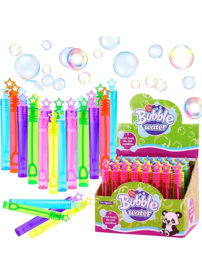 WAHA TOYS 48 Pcs Mini Bubble Wands For Kids, Bulk Party Favors Perfect For Themed Birthday, Christmas, School, Valentine - Goodie Bag Fillers, Colorful Bubble Toys For Outdoor Fun - Image 1