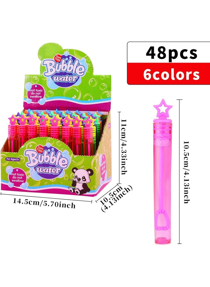 WAHA TOYS 48 Pcs Mini Bubble Wands For Kids, Bulk Party Favors Perfect For Themed Birthday, Christmas, School, Valentine - Goodie Bag Fillers, Colorful Bubble Toys For Outdoor Fun - Image 2