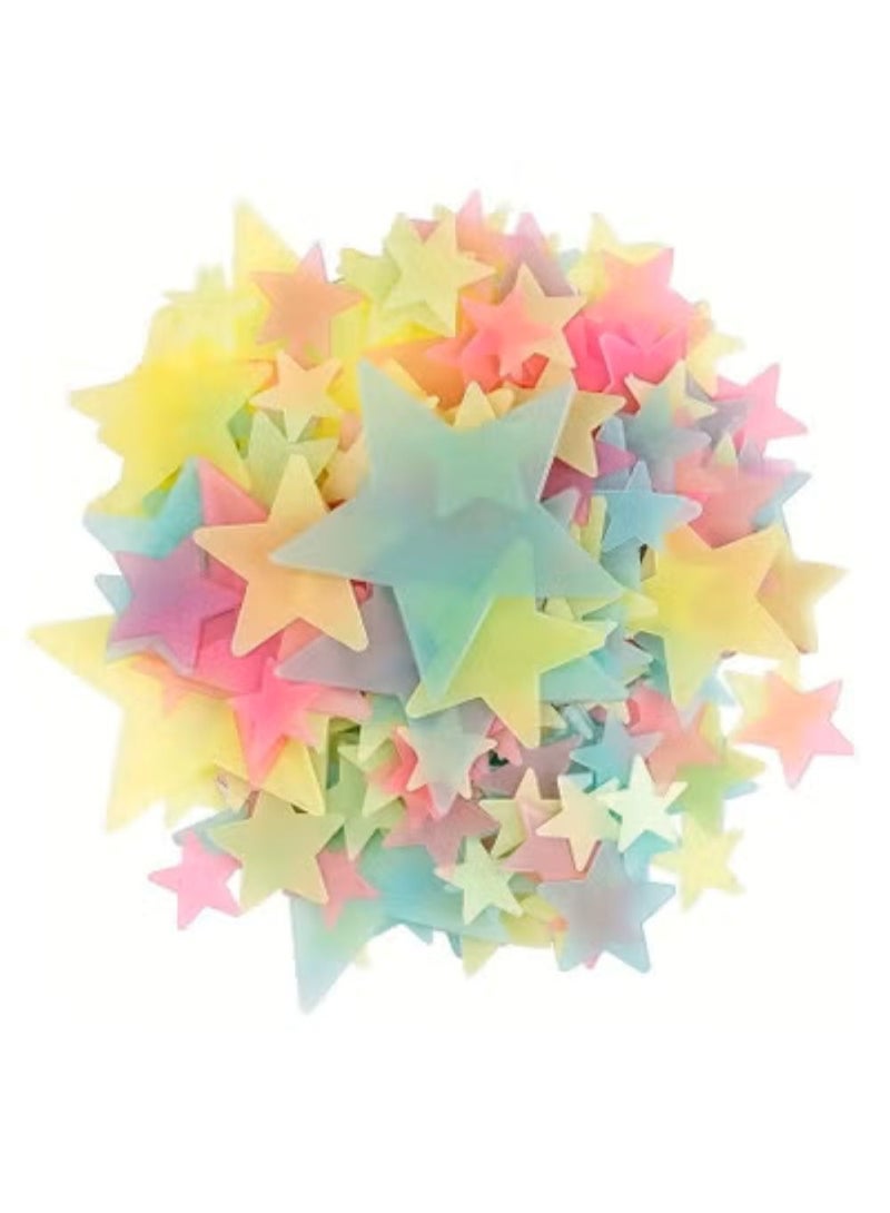 100 نجمة متوهجة في الظلام، ملصقات جدارية ونجوم سقف فلورسنت لجعل غرفة نومك تتلألأ مثل سماء الليل، ديكور غرفة النوم، ديكور المنزل - Image 1