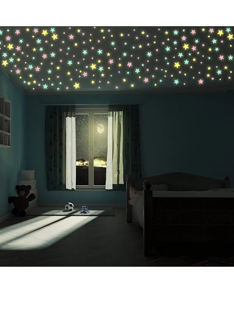 100 Glow in the Dark Stars, Fluorescent Wall and Ceiling Star Stickers to Make Your Bedroom Twinkle Like the Night Sky, Bedroom Decor, Home Decor - Image 4