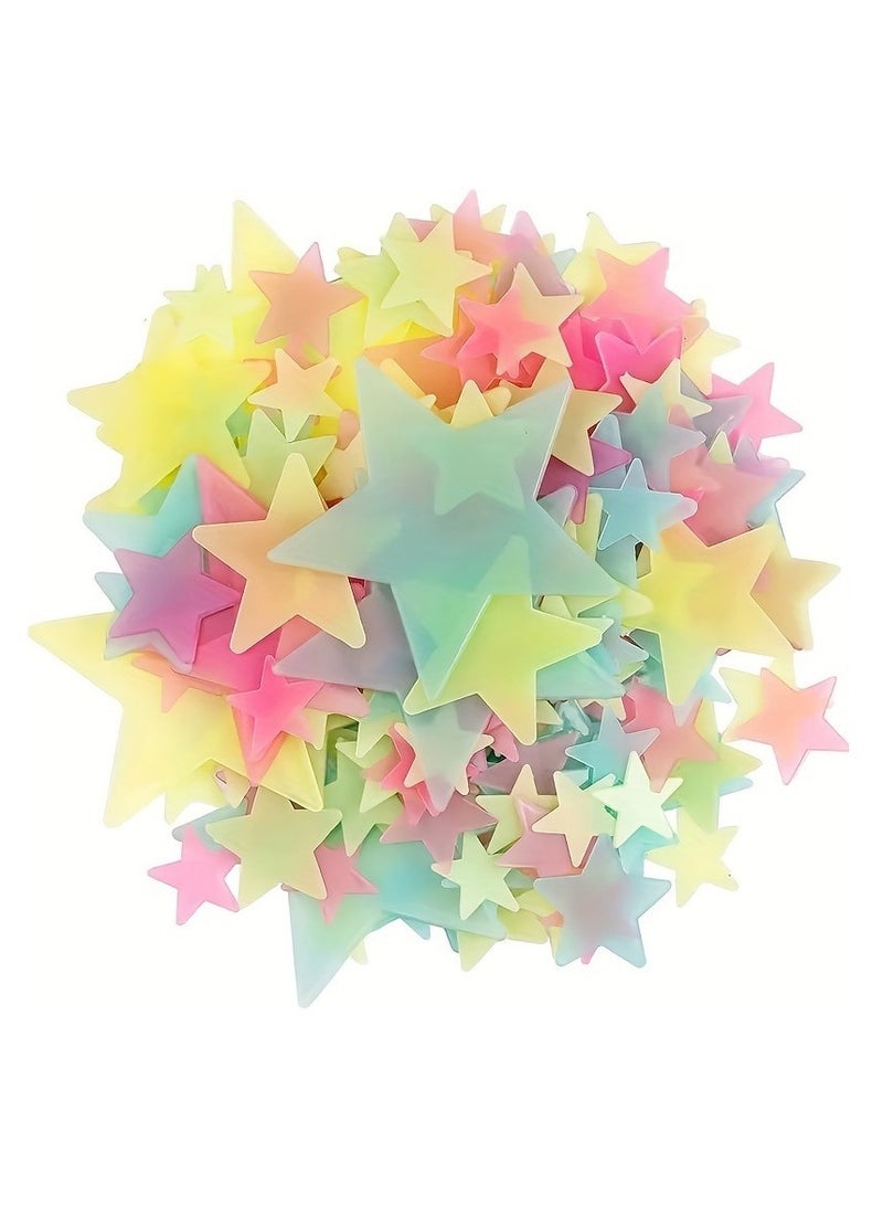 100 Glow in the Dark Stars, Fluorescent Wall and Ceiling Star Stickers to Make Your Bedroom Twinkle Like the Night Sky, Bedroom Decor, Home Decor - Image 1