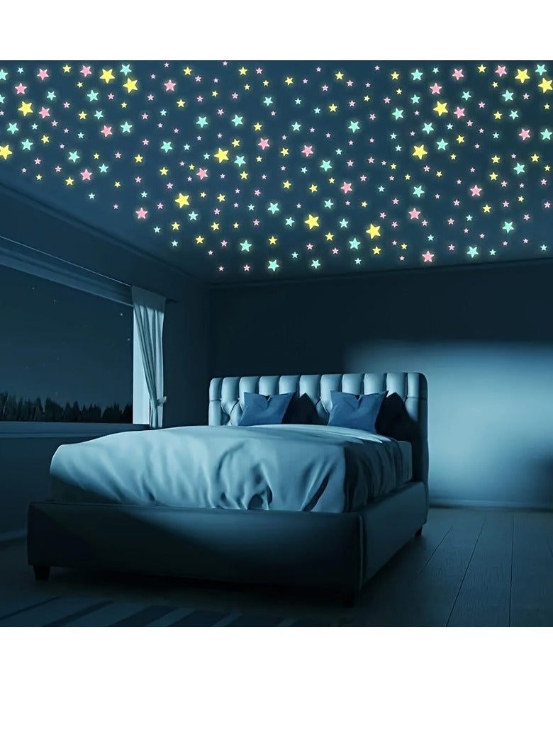 100 Glow in the Dark Stars, Fluorescent Wall and Ceiling Star Stickers to Make Your Bedroom Twinkle Like the Night Sky, Bedroom Decor, Home Decor - Image 3