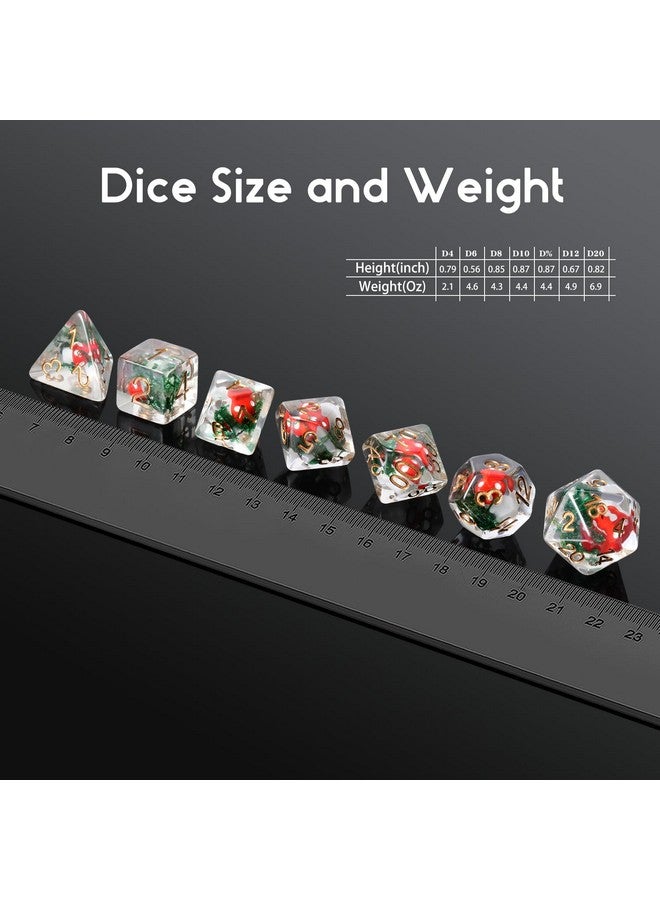 DNDND Mushroom Dice Set D&D, DNDND 7PCS Resin D&D Dice Set with Gift Velvet Bag for Dungeons and Dragons Role Playing Games and Tabletop Games（Red Mushroom - Image 5
