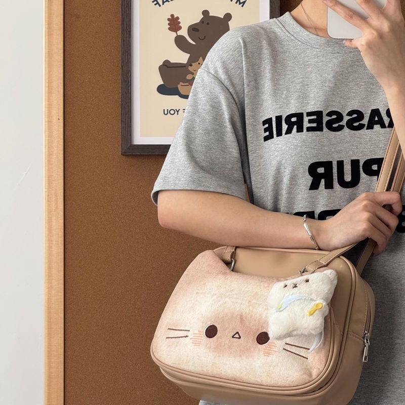 Cute Toasted Bread Cat Backpack for Women 2025 Fashion Multi-functional Large Capacity Cartoon Backpack - Image 3