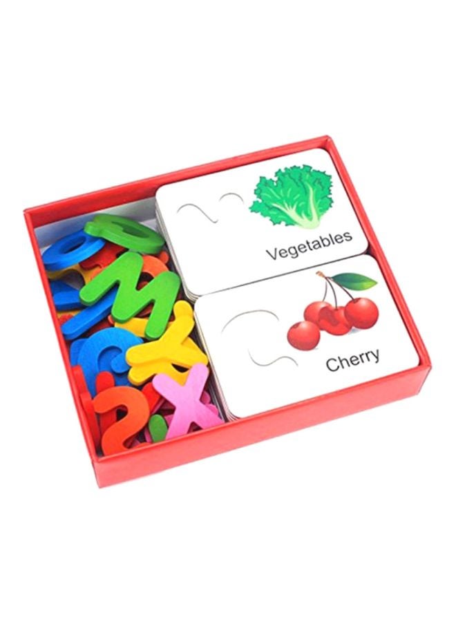 English Letters Spelling Card Pegged Puzzle 17.8x15x4cm - Image 1