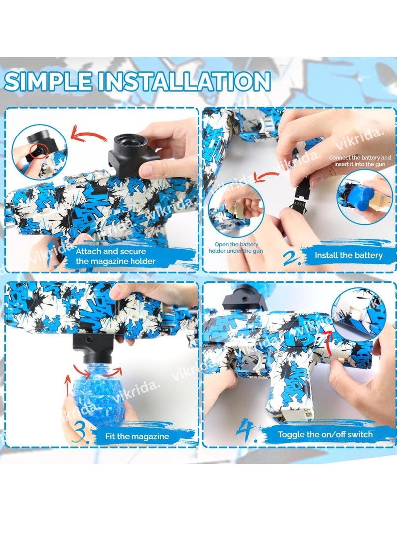 Dubkart Gel Bead Splatter Blaster Toy,with 55000 Water Balls and Goggles,Good for Outdoor Activities Team Fun Games and Gifts Boys and Girls - Image 2