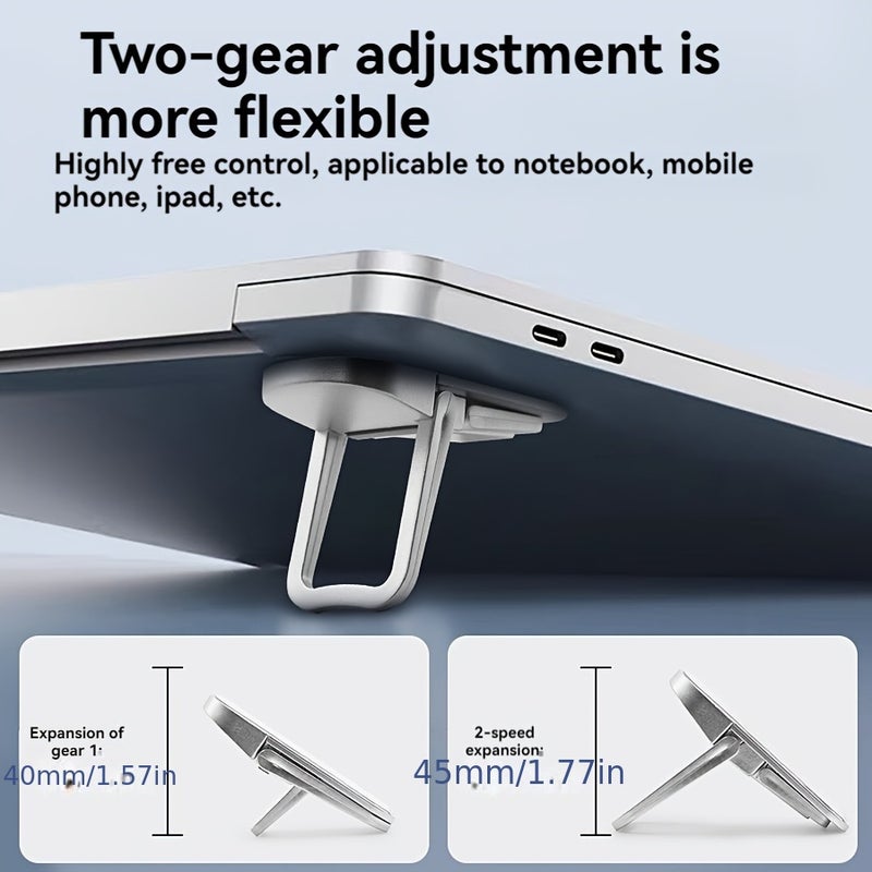 Silvery Adjustable Laptop Stand 10-13 Inches With Cooling Heat Sink For Office Travel - Image 1