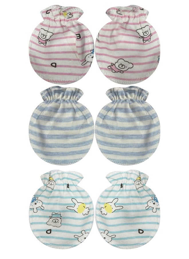 MARGOUN 3 Packs Newborn Baby Mittens Anti Scratch Baby Mittens No Scratch Mittens Baby Gloves for 0-6 Months Boys Girls Multicolour  - Image 2