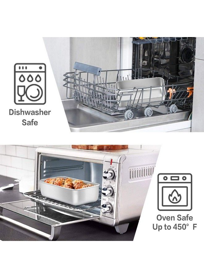 E-far قالب خبز لصنع الخبز 9 × 5 بوصة من الفولاذ المقاوم للصدأ، قوالب خبز معدنية لصنع الخبز، لحم الخبز، كعك، براونيز، صحية وغير سامة، سهلة الإخراج وآمنة في غسالة الصحون، مجموعة من 3 - Image 4