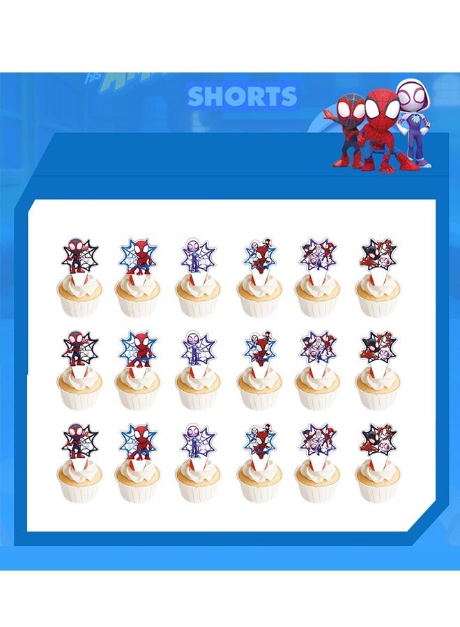 مجموعة لافتات عيد ميلاد الرجل العنكبوت ، أغطية كعكة الكرتون ، مجموعة مستلزمات حفلات عيد الميلاد - Image 5