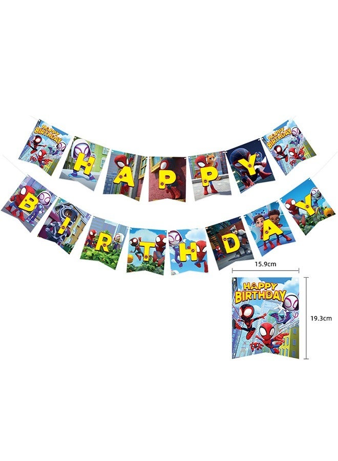 مجموعة لافتات عيد ميلاد الرجل العنكبوت ، أغطية كعكة الكرتون ، مجموعة مستلزمات حفلات عيد الميلاد - Image 2