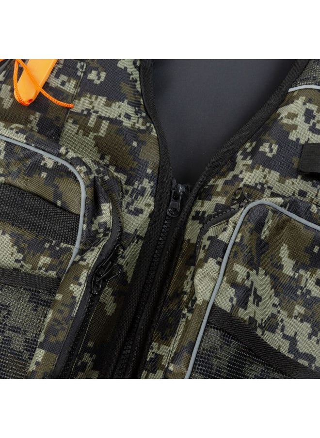 Generic Jiuran Fishing Special Multifunctional Hydro Jacket Life Jacket Multi-Pocket Sanda Fishing Vest Sea Fishing Survival Vest-Color:Camouflage  - Image 5