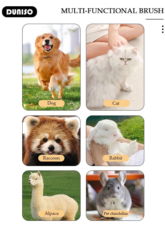 DUNISO Pet Steam Brush, 3 In 1 Cat Steamy Brush with Water Tank and Release Button, Multifunction Rechargeable Self-Cleaning Spray Cat Brush For Shedding, Dog Steam Brush, Pet Hair Cleaning Removal Brush For Cat Dog - Image 2