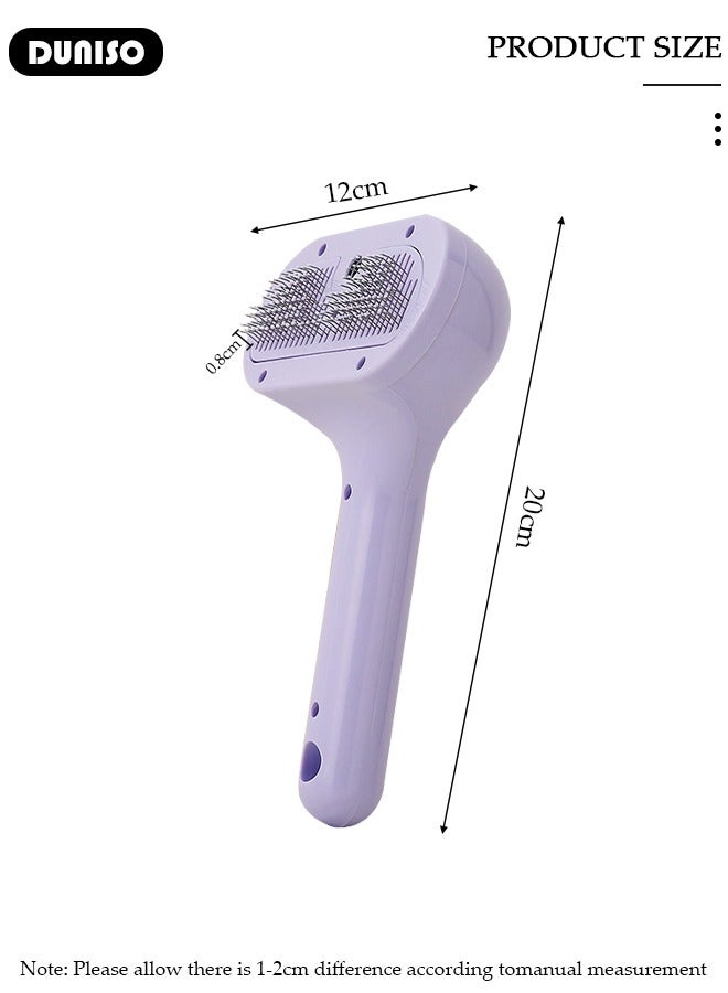 DUNISO Pet Steam Brush, 3 In 1 Cat Steamy Brush with Water Tank and Release Button, Multifunction Rechargeable Self-Cleaning Spray Cat Brush For Shedding, Dog Steam Brush, Pet Hair Cleaning Removal Brush For Cat Dog - Image 4