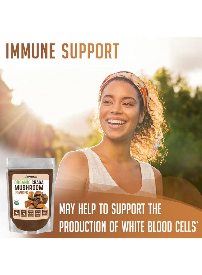XPRS Nutra مسحوق فطر الشاجا العضوي الممتاز - مسحوق فطر الشاجا العضوي من وزارة الزراعة الأمريكية - مسحوق الشاجا لتعزيز المناعة - صديق للنباتيين - سوبر فود لشاي الشاجا والمشروبات (4 أونصة) - Image 3