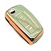 FEYOUN Key Fob Cover Compatible with Nissan Rogue Rogue Select Rogue Sport Flip 3 Buttons TPU Remote Keyless Key Fob Case Protection Shell Accessories Green - Image 2