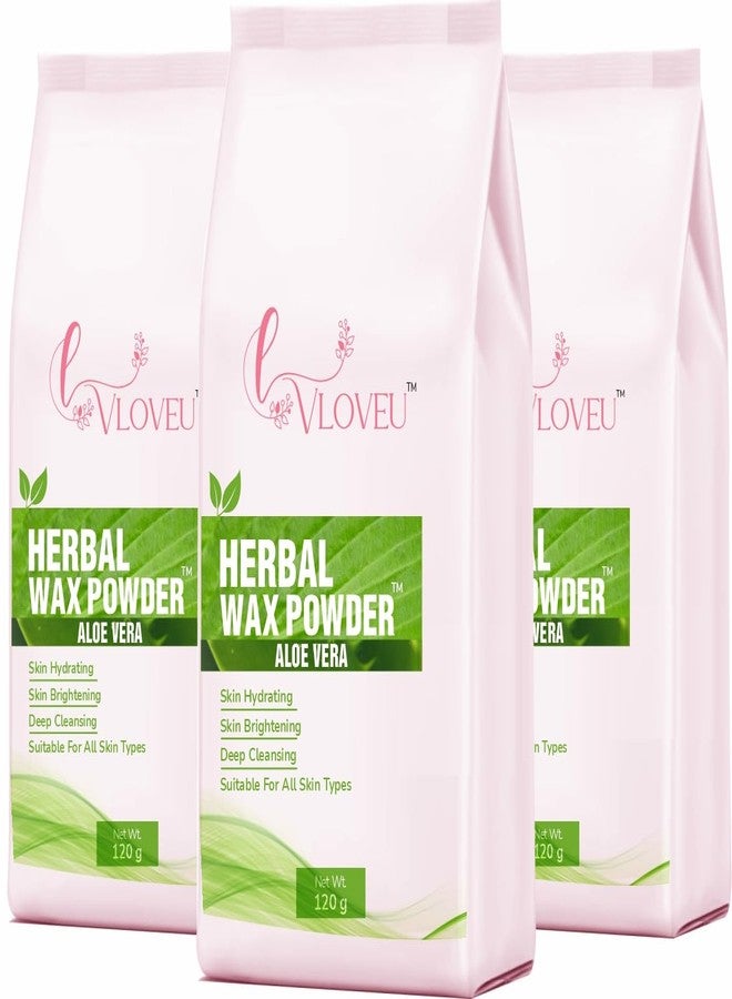 VLOVEU Wax Powder for Hair Removal for Women - 120 gm (Pack of 3) | Hair Removal Powder with Aloevera | Painless Herbal Wax Powder, All Skin Types Hands, Legs, Underarms, Bikini & Intimate Area - Image 1