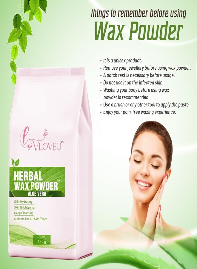 VLOVEU Wax Powder for Hair Removal for Women - 120 gm (Pack of 3) | Hair Removal Powder with Aloevera | Painless Herbal Wax Powder, All Skin Types Hands, Legs, Underarms, Bikini & Intimate Area - Image 3