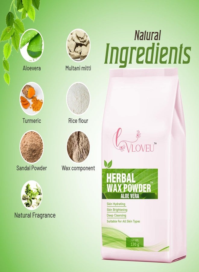 VLOVEU Wax Powder for Hair Removal for Women - 120 gm (Pack of 3) | Hair Removal Powder with Aloevera | Painless Herbal Wax Powder, All Skin Types Hands, Legs, Underarms, Bikini & Intimate Area - Image 5