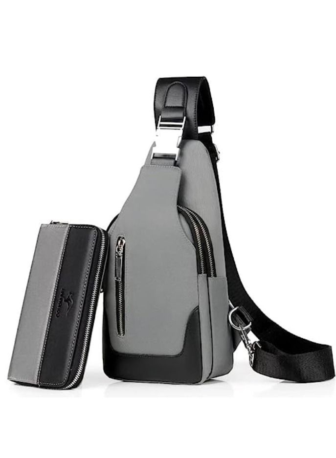 Men's Messenger bag shoulder Oxford Cloth Chest Bags Crossbody Casual Bags Man USB Charging Multifunction And Handbag  - Image 1