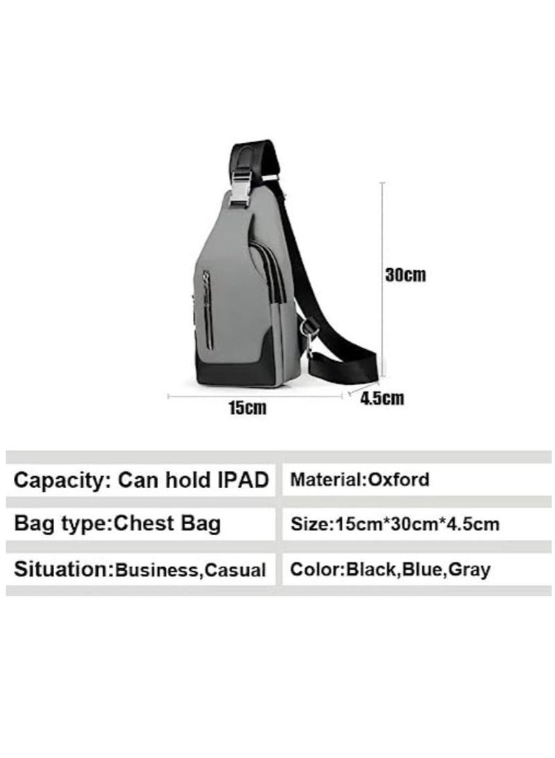 Men's Messenger bag shoulder Oxford Cloth Chest Bags Crossbody Casual Bags Man USB Charging Multifunction And Handbag  - Image 4