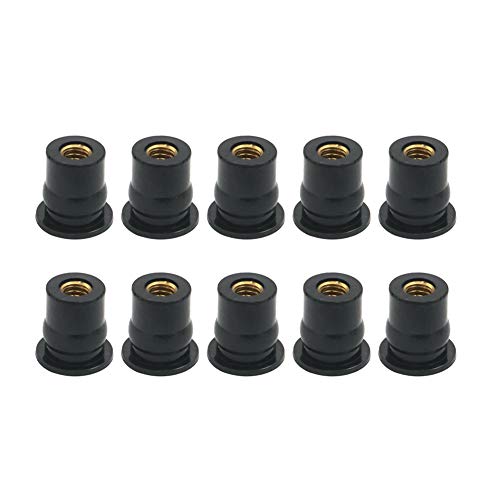 Alpha Rider 10PCS Rubber Well Nut for Windscreen & Fairing Universal M6 6mm1/2" Wellnuts For Universal Motorcycle - Image 1