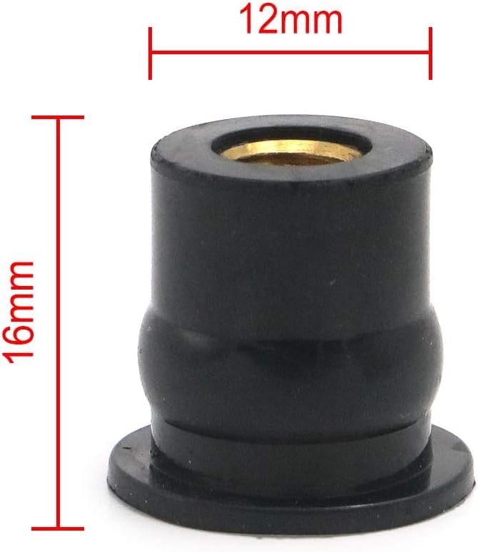 Alpha Rider 10PCS Rubber Well Nut for Windscreen & Fairing Universal M6 6mm1/2" Wellnuts For Universal Motorcycle - Image 2