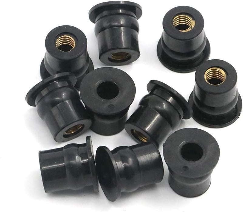 Alpha Rider 10PCS Rubber Well Nut for Windscreen & Fairing Universal M6 6mm1/2" Wellnuts For Universal Motorcycle - Image 3
