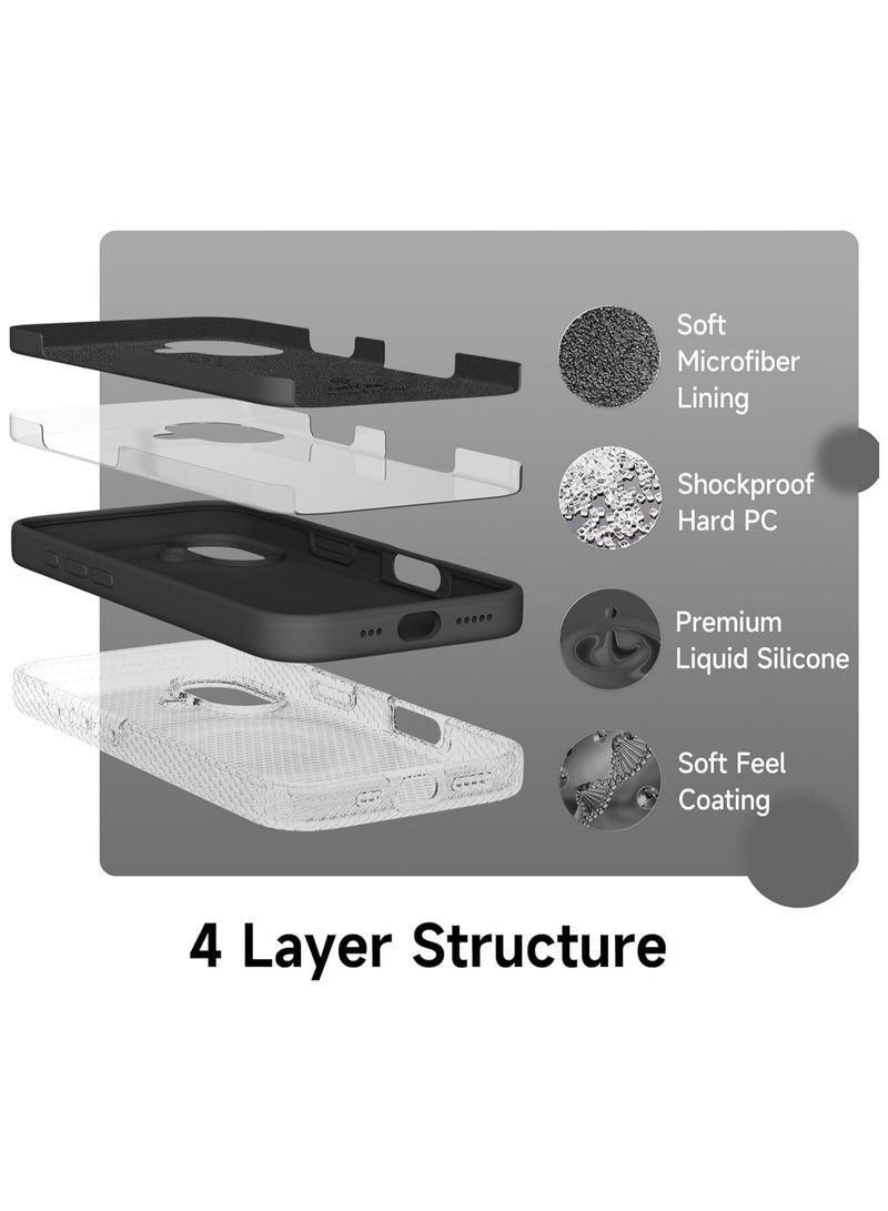 TIGER Case Compatible with iPhone 16 Plus | Liquid Soft Silicone iPhone 16 Plus Cover | Shockproof Gel Rubber Phone Case with Inside Microfiber Lining | Full Body Protection | Anti-Slip | Scratch-Resistant | Wireless Charging Compatible | Ultra-Slim & Lightweight for iPhone 16 Plus 6.7 inch (Black, iP 16 Plus) - Image 2