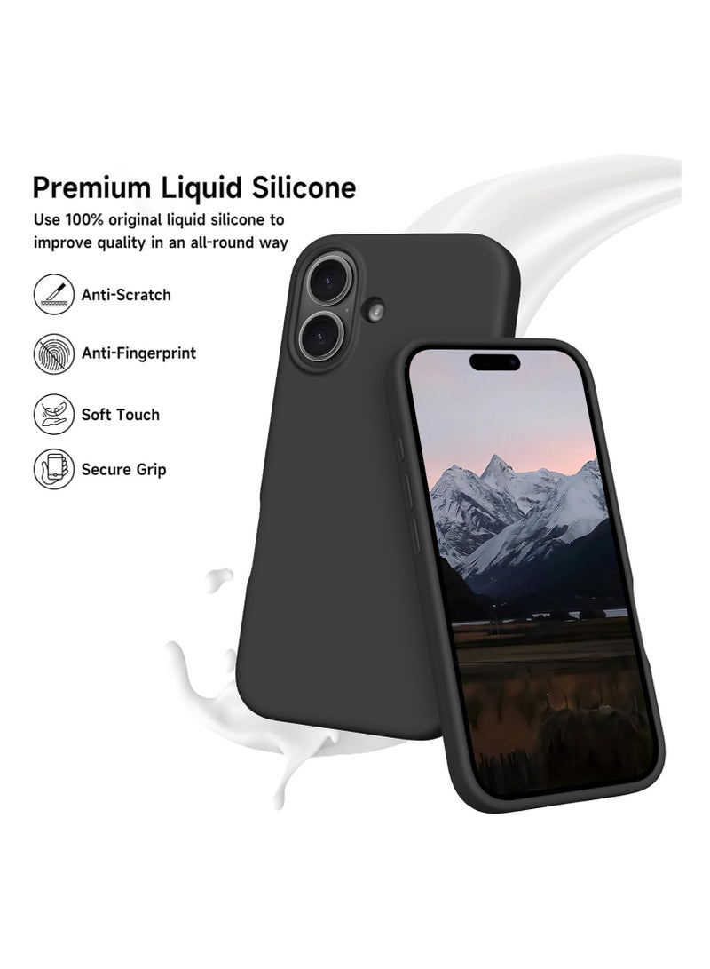 TIGER Case Compatible with iPhone 16 Plus | Liquid Soft Silicone iPhone 16 Plus Cover | Shockproof Gel Rubber Phone Case with Inside Microfiber Lining | Full Body Protection | Anti-Slip | Scratch-Resistant | Wireless Charging Compatible | Ultra-Slim & Lightweight for iPhone 16 Plus 6.7 inch (Black, iP 16 Plus) - Image 3