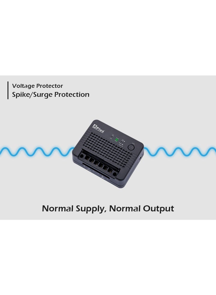 APLUS Voltage protection device: Rated terminal wire connection. The PlusGuard 4-30A operates at 30 amps to prevent damage to electrical and electronic equipment caused by power fluctuations, especially prolonged periods of overvoltage and undervoltage. - Image 3
