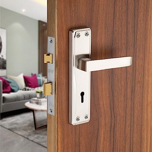 SARDAR Nexus SS 7 Inch Iron Handle Set|2 Keys | 6 Lever Single Turn Lock Set| Handle Set for Door, Bathroom, Bedroom, Living Room| (SS), Silver - Image 1