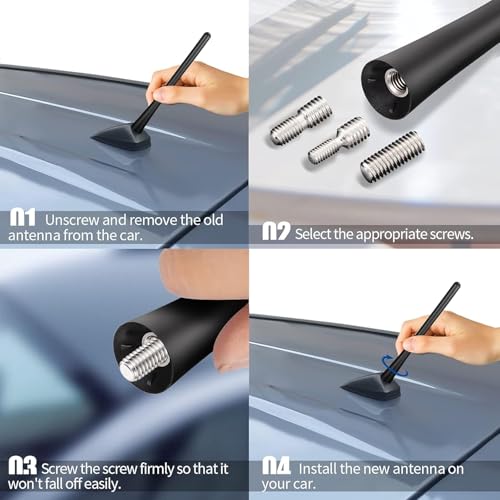 Adwait Car Roof Fibre Flexible Rubber Antenna Aerial Stick AM/FM Radio Replacement Antenna for Volkswagen Polo GT - Image 4