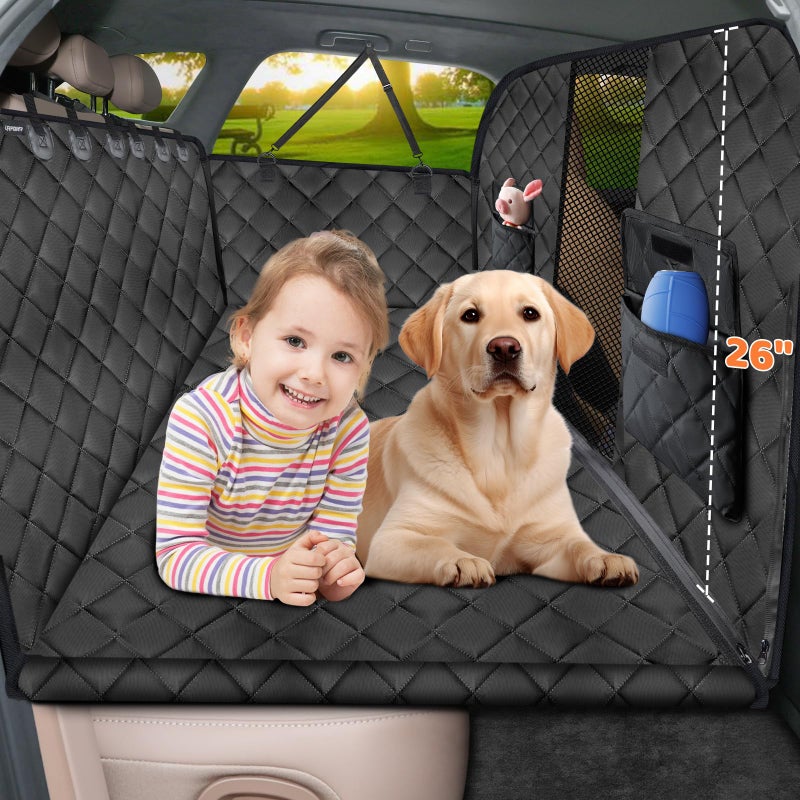 URPOWER 2026 Upgraded Back Seat Extender for Dogs Large Hard Bottom Dog Car Seat Cover Holds 550lbs Waterproof Dog Hammock Pet Bed with HighDensity Foam NonSlip Backseat Protector - Image 2