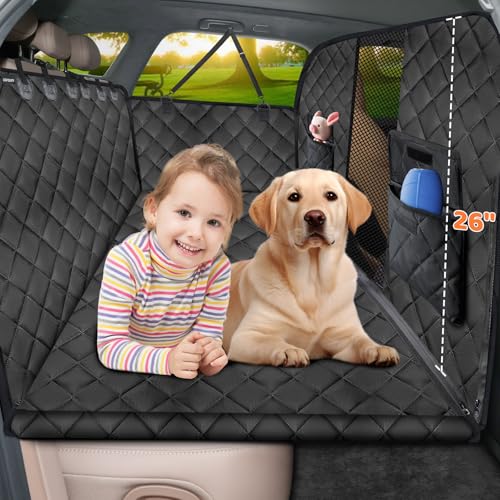 URPOWER 2026 Upgraded Back Seat Extender for Dogs Large Hard Bottom Dog Car Seat Cover Holds 550lbs Waterproof Dog Hammock Pet Bed with HighDensity Foam NonSlip Backseat Protector - Image 1