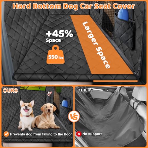 URPOWER 2026 Upgraded Back Seat Extender for Dogs Large Hard Bottom Dog Car Seat Cover Holds 550lbs Waterproof Dog Hammock Pet Bed with HighDensity Foam NonSlip Backseat Protector - Image 3