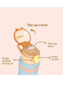 Nova kids Water Bottle With Straw - Orange  - Image 4