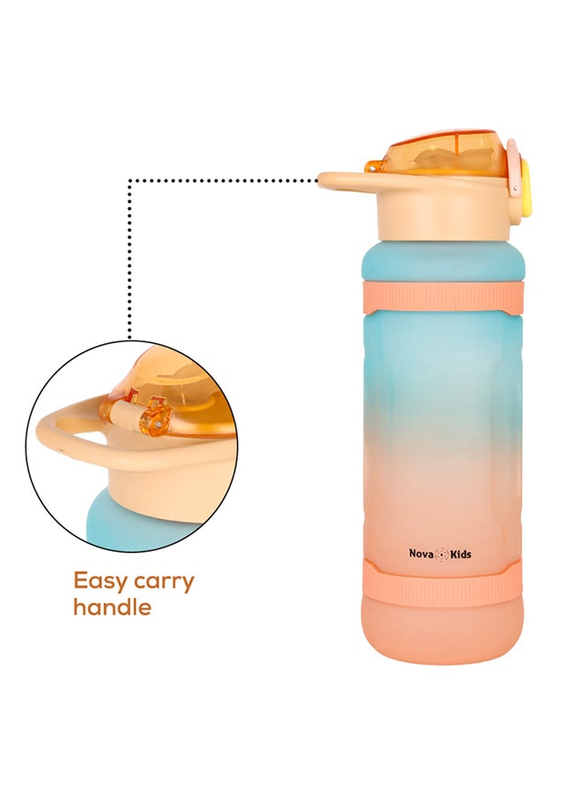 Nova kids زجاجة ماء مع مصاصة - برتقالي - Image 3