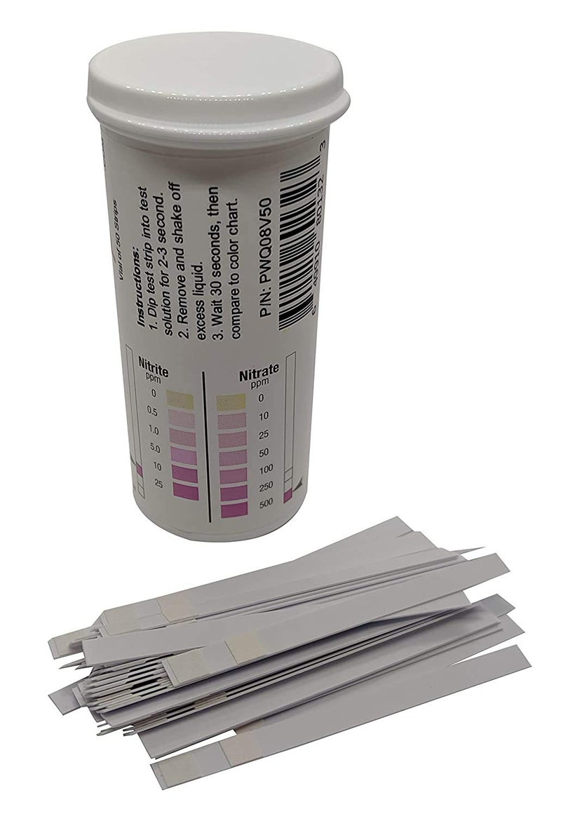Bartovation Nitrite 0-25 ppm, Nitrate 0-500 ppm Two Pad Test Strip [Vial of 50 Strips] - Image 2