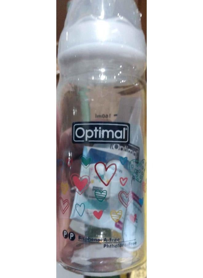 Optimal زجاجة رضاعة زجاجية 160 مل، لون أبيض - Image 2