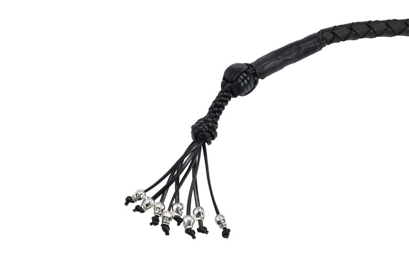 GARGOYLE BELLS Biker Whip 42" Motorcycle Get Back Whip, Handlebar Accessories for motorbike, Genuine Leather Whips for Motorcycles - Image 2